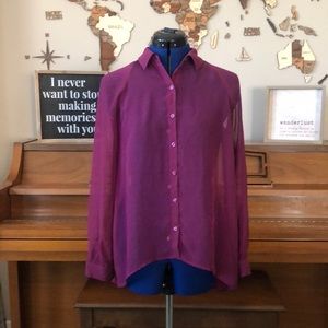 BOGO. Sheer lace button up blouse